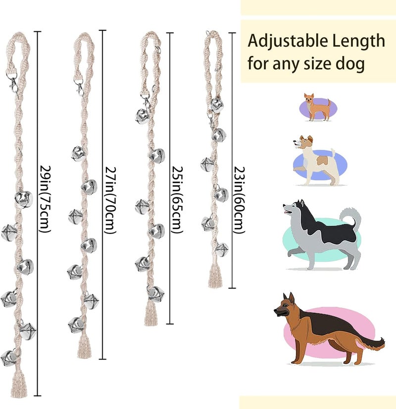 GINIDEAR Dog Bells to Go Outside & Puppy Potty Training, Adjustable Dog Door Bell Ring to Go Potty, Handmade with Premium Yarn. Twisted Style, Beige 2 Count - Image 4